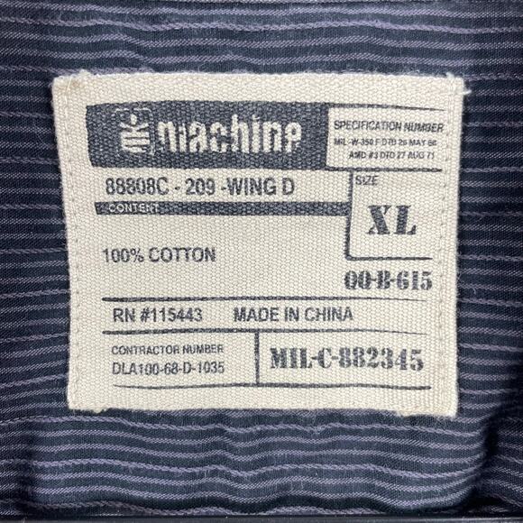 Machine Button Up Shirt Men's XL Black/Gray Striped Short Sleeve Casual - Picture 4 of 9